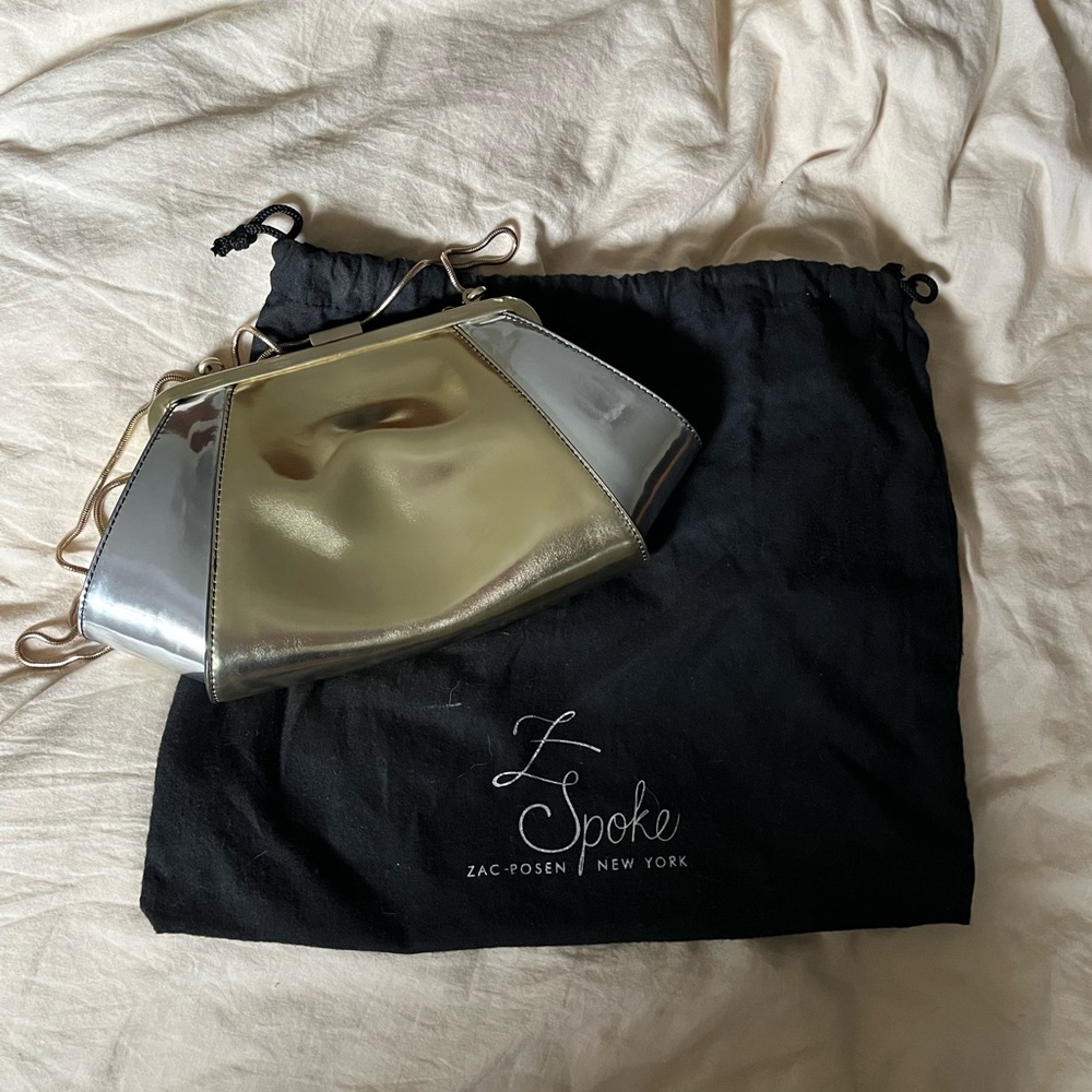Z Spoke by Zac Posen metallic leather clutch